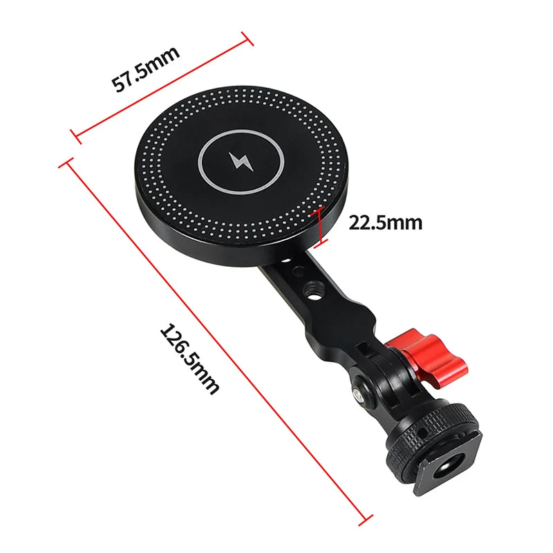 Mobile Phone Holder Stand Magnetic Wireless Charger 15W Tripod Adapter Mount Cold Shoe for Huawei Iphone Magnet Charging Station