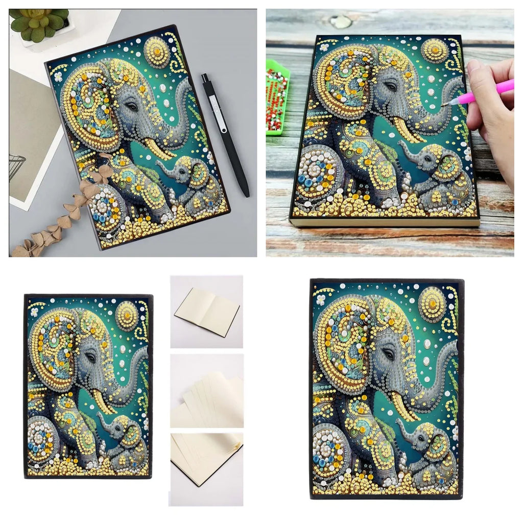 Diamond Painting DIY handicraft kit bird, elephant pattern leather female adult Diamond Painting Diary Sketch Book Kit
