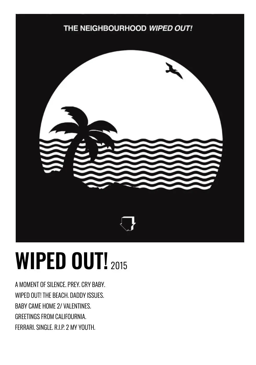 Vintage The Neighbourhood Wiped Out Album Music Cover Minimalist  Art Poster Canvas Painting Wall Prints Picture Room Home Decor