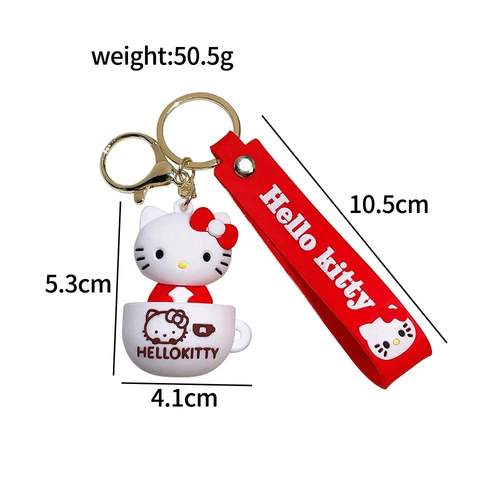 MINISO Cute Cartoon KT Keychain Girl Schoolbag Shoulder Bag Car Keyring Kid Children Kawaii Gift Festival gifts Festival gifts
