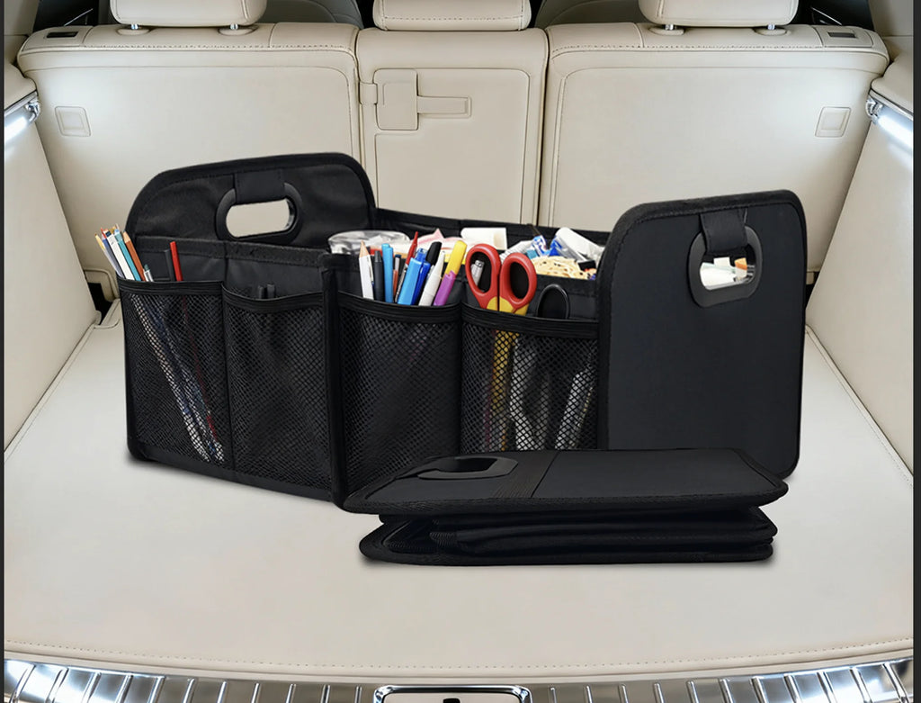 40L Foldable Portable Car Storage Box with Side Net