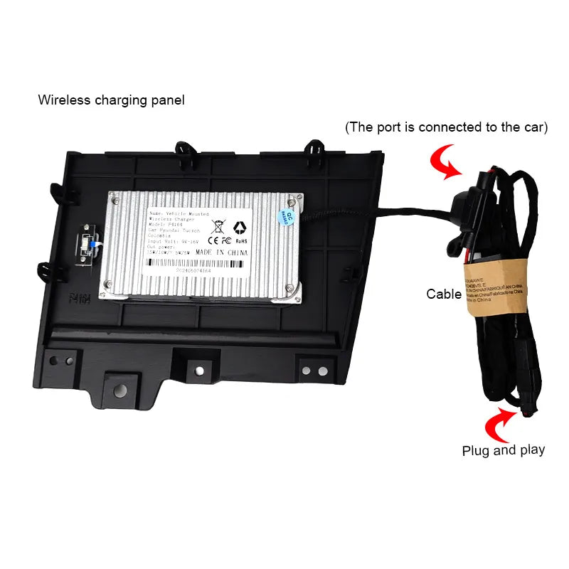Car Wireless Charger For Hyundai Creta 2022-2024 Accessories 15w Fast Phone Charging Plate Adapter Interior Modification Parts