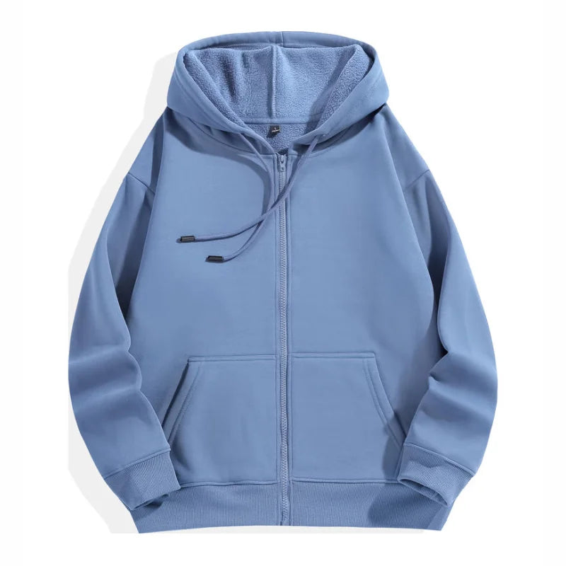High Quality Velvet Zipper Hoodie Sweatshirt Custom Logo Embroidery Print Personalized Image Company Logo DIY 10 Color KAISING