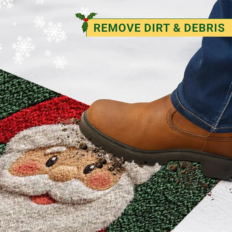 1/2pcs Christmas Carpet Door Merry Christmas Mat Festival Outdoor