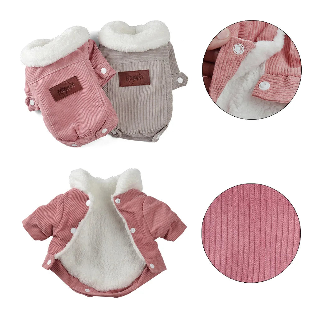 Autumn Winter Pet Dog Clothes Fleece Warm Jacket Coat Cozy Thicken Puppy Clothing for Small Medium Dogs Cat Schnauzer Pug Outfit