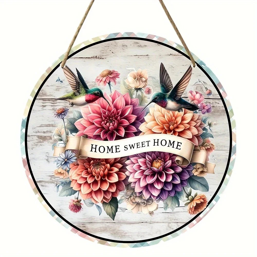 Vintage Home Is A Sweet Circular Wooden Sign Hanging, Suitable for Home, Living Room, Garden, Room, Porch Decoration, Gifts