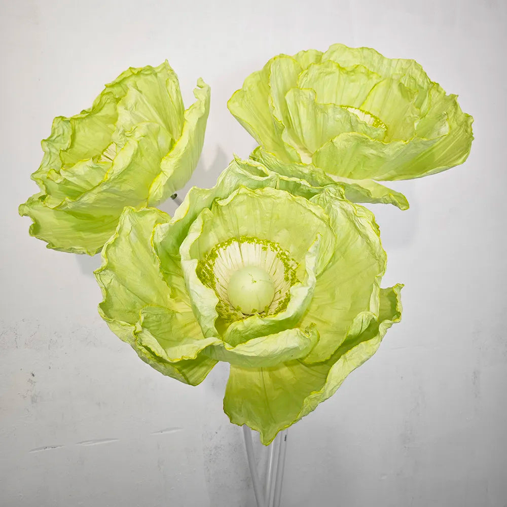 Wedding Props Artificial Giant Poppy Paper Flower Wedding Road Guide Floral Birthday Party Backdrop Decor Stage Window Display