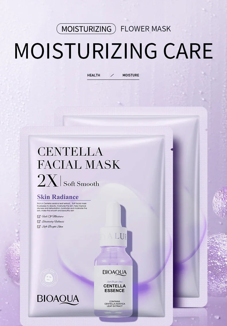 10pcs BIOAQUA Centella Collagen Face Mask Moisturizing Refreshing Sheet Masks Hyaluronic Acid Facial Mask Skin Care Products