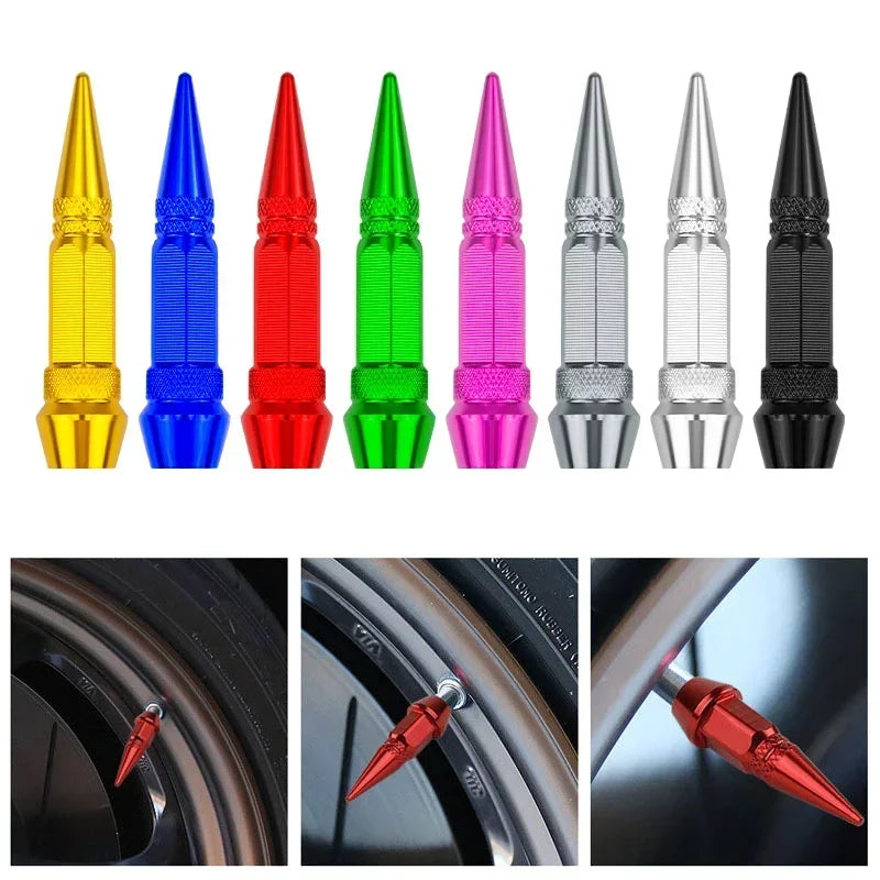 Car Universal NEW 4pcs Bullet Head Screws Valve Caps