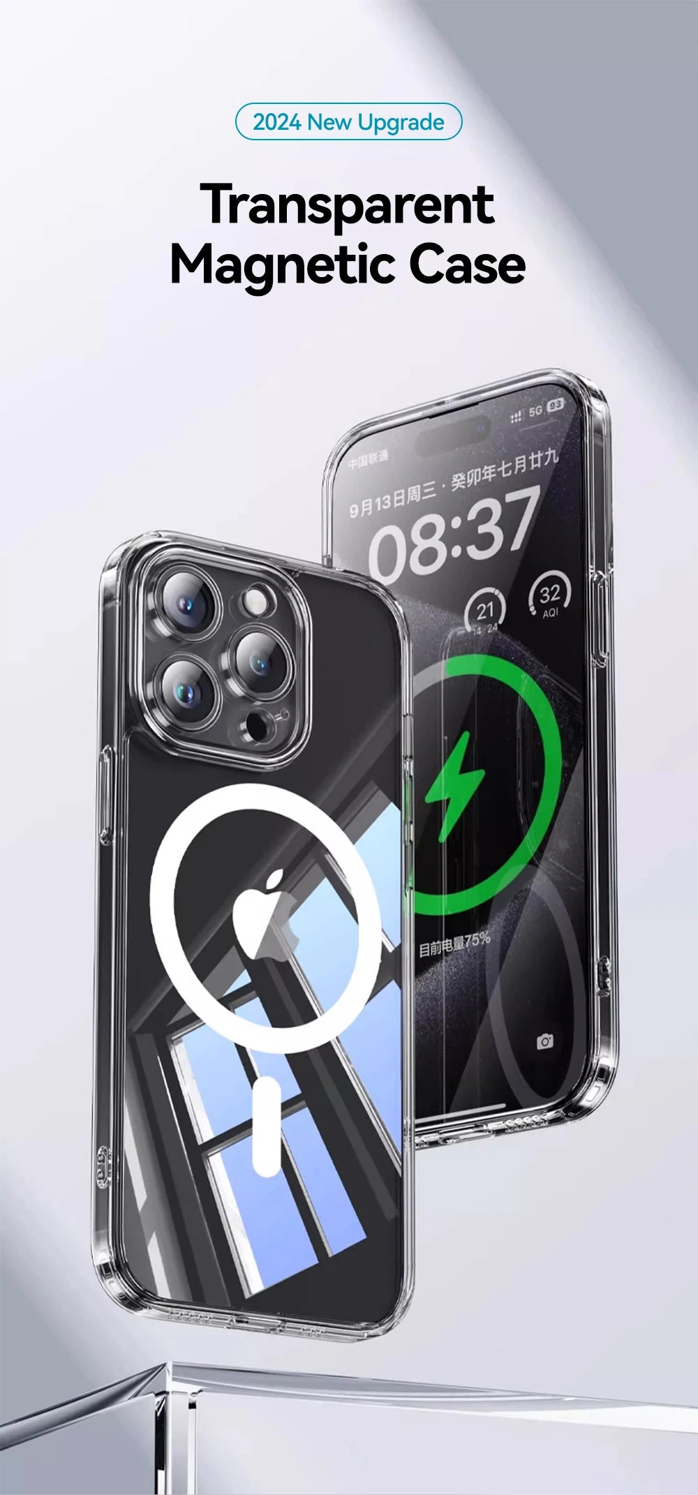 Joyroom Magnetic Case For iPhone 16 15 Pro Max Case Transparent Cover For iPhone 16 Wireless Charger Magnet Cover Anti Yellow