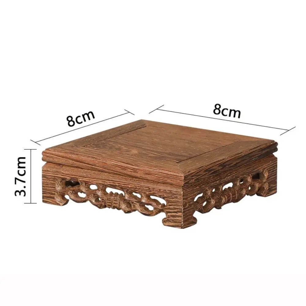 New Square Plant Stand Wooden Pot Trays Footrest Wooden Support Home Decor Flower Pot Tray Vase