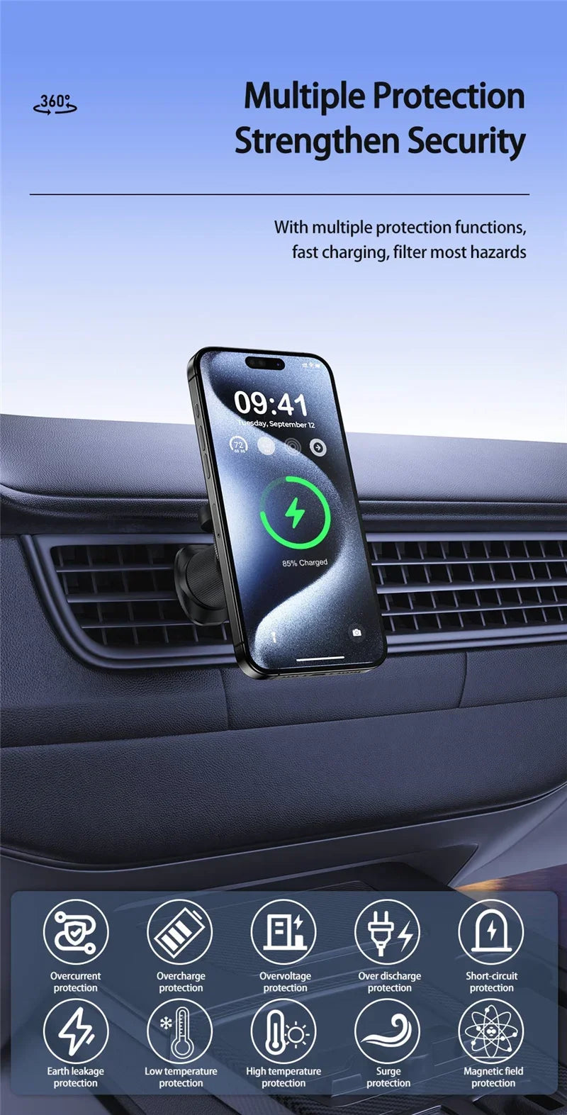 NEW 2 In 1 Magnetic Car Wireless Charger for Apple Watch IWatch 8 7 6 iPhone 15 14 13 12 Pro Max Car Fast Charging Holder Mount