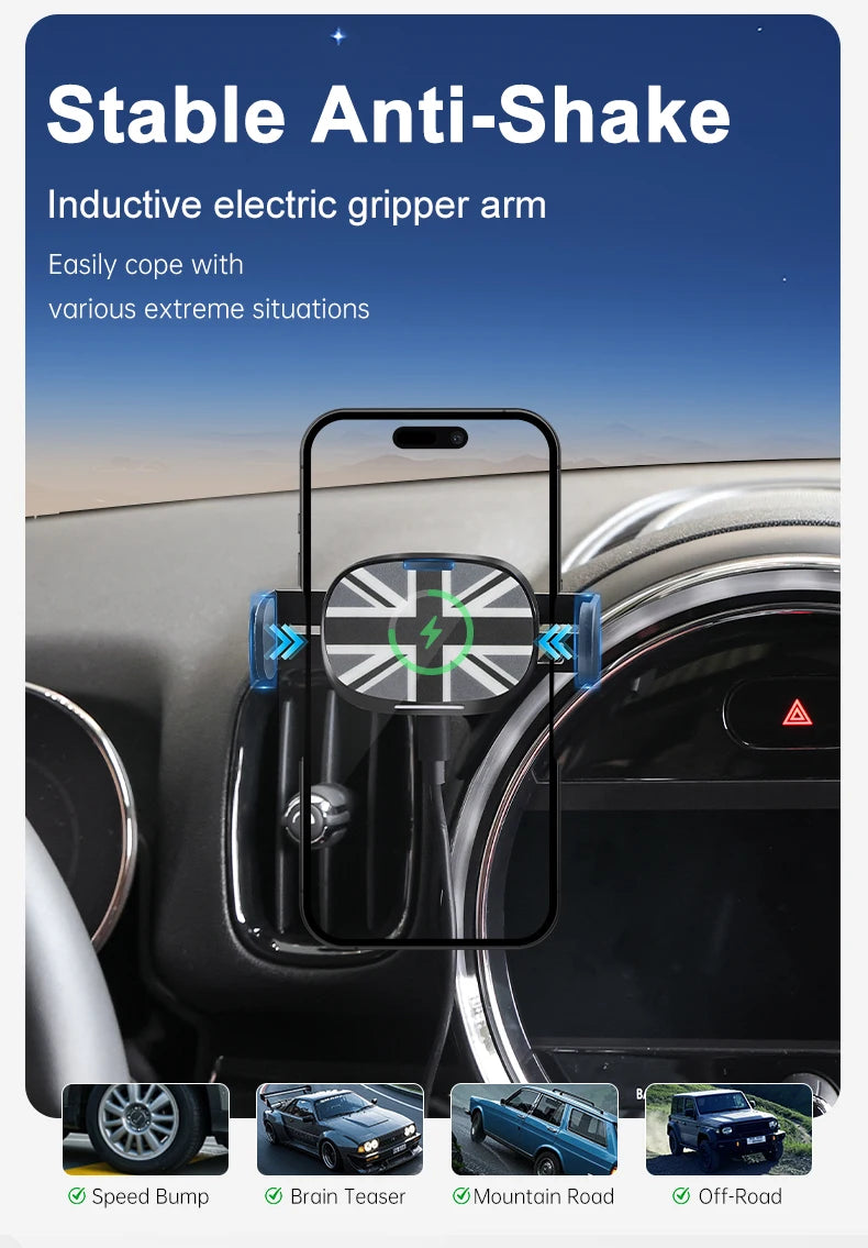 Car Phone Holder Wireless Charger For Mini Cooper F56 F55 F54 F60 F57 2014-2023 Central Control Mobile Phone Bracket Accessories
