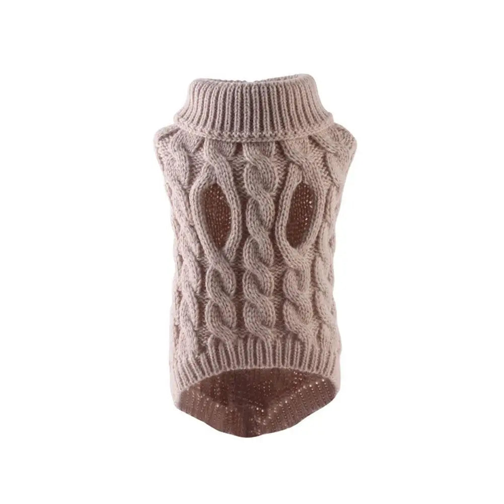 New Pet Small Pet Dog Clothes Sweater Fashion Autumn Winter Solid Fried Dough Twists Knitting Warm Comfort Clothing Wholesale