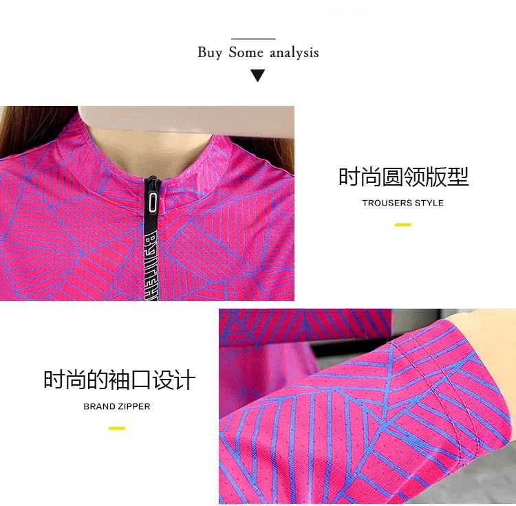Outdoor Running Long Sleeve T-shirt Women Hiking Breathable Sport Sweatshirt Elasticity Camping Mom Quick Dry Fashion Print Top