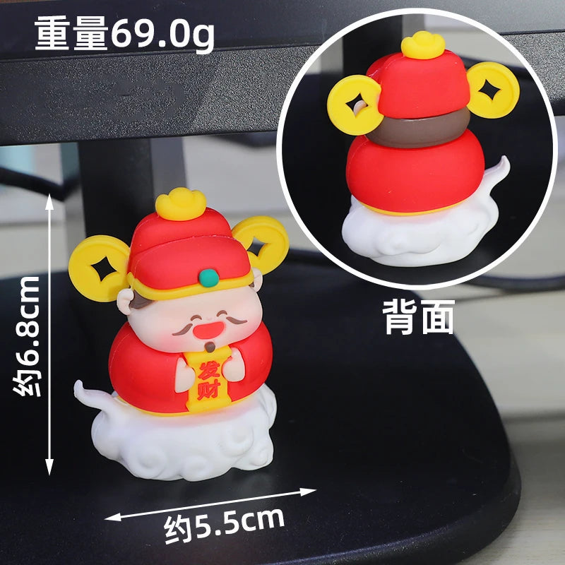 Chinese Deity Figurines Desk Organizer Creative Car Interior Zen Decor Office Stress Relief Ornament Car/Buddha Shrine Decor