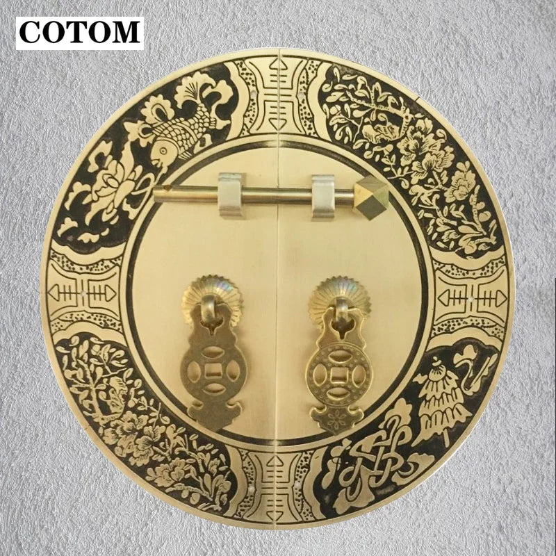 Vintage Fish Shape Small Brass Cabinet Knobs And Handles Handmade Ring Pull Drop Closet Drawer Door Furniture handles