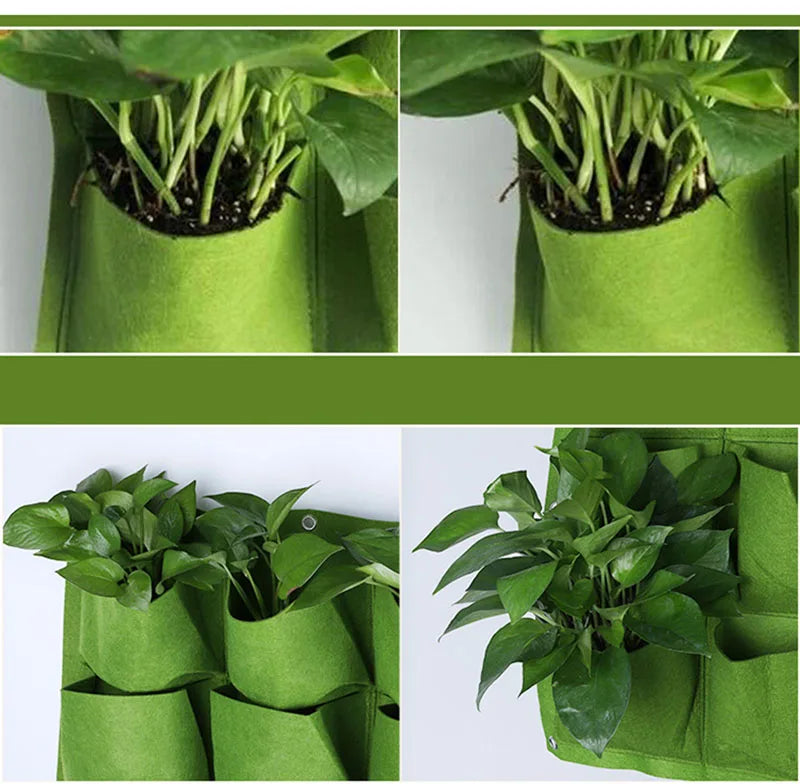 Wall Hanging Pockets Planting Bags Flower Pot Home Garden Grow Bag Garden Planter Vertical Seedling Plant Pot Home Decor Supply