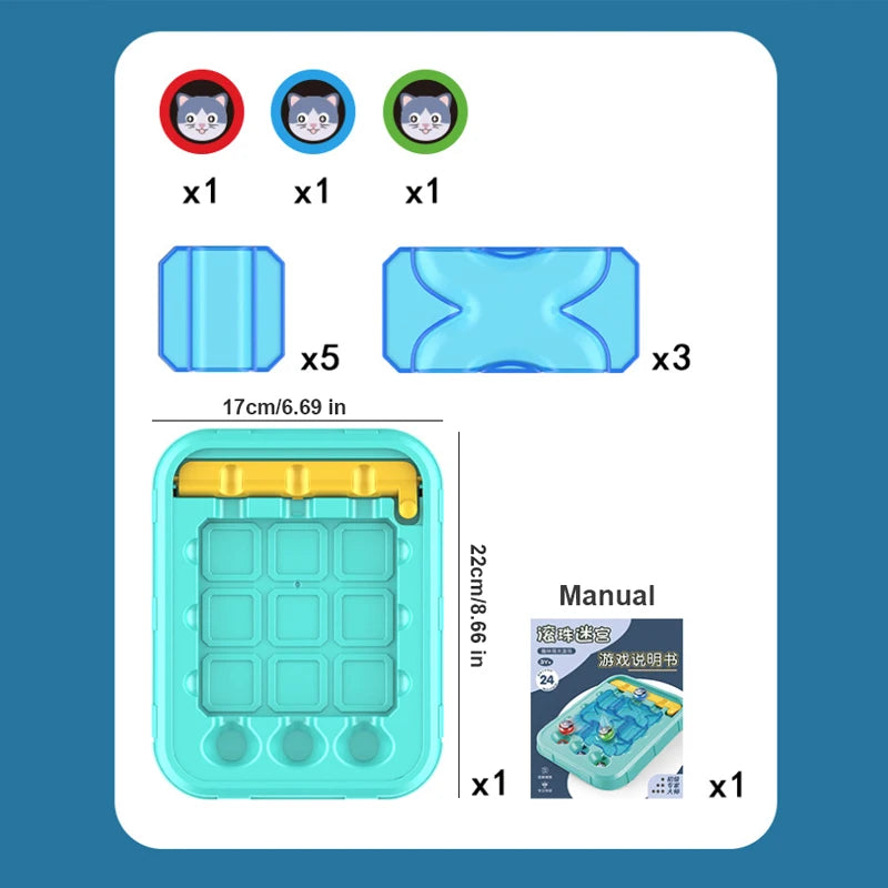 Ball Maze Game Puzzle Board Game Children Education Learning Toys Reasoning Challenge Game Logical Thinking Training Ages 3+