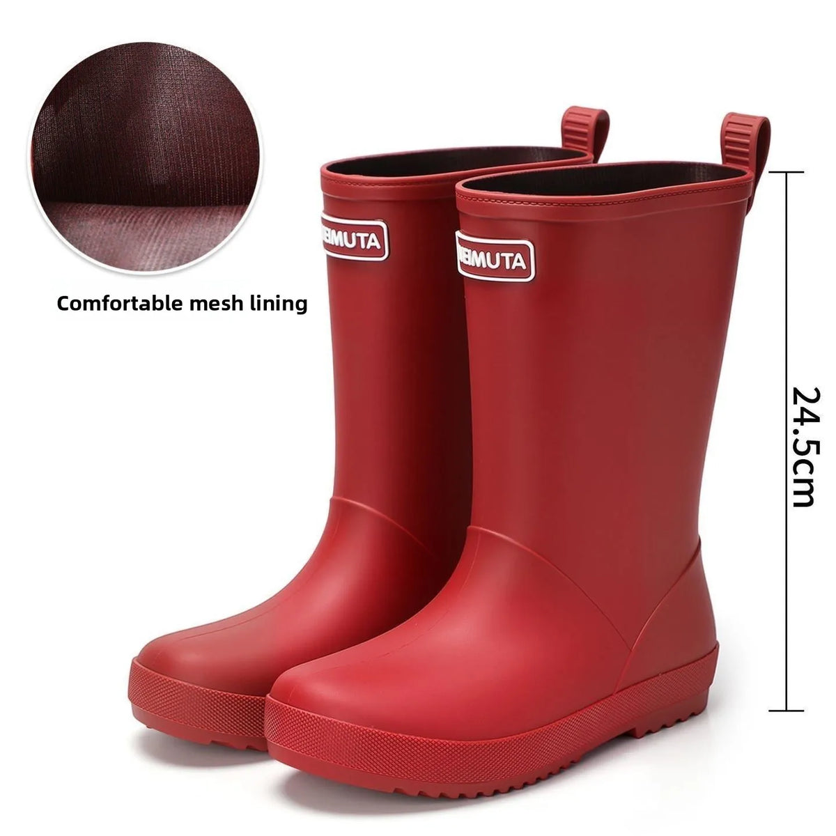 Fashionable Women's Mid-Calf Rain Boots Waterproof Slip-Resistant Outdoor Shoes