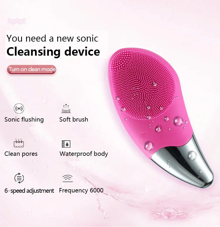 Mini Electric Face Washer Cleanser Silicone Facial Cleanser Waterproof