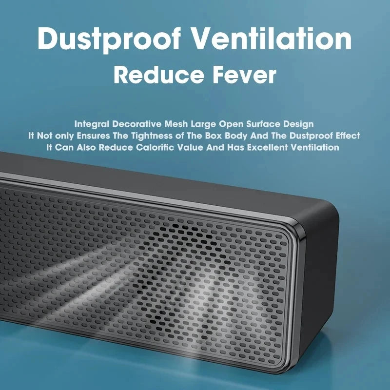 Soundbar Computer PC TV Laptop Desktop Wired Wireless Bluetooth