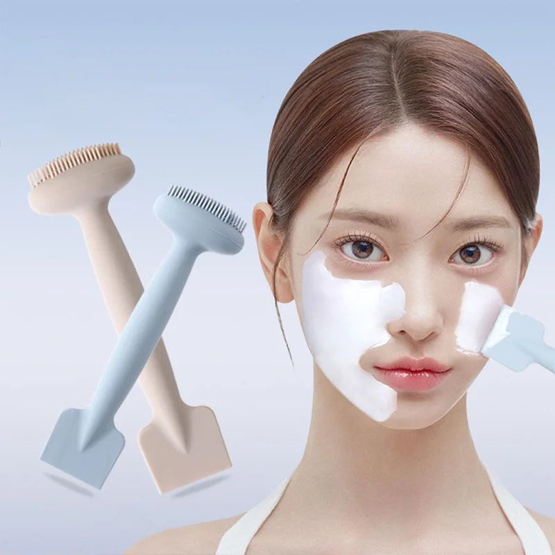 1PC Double-Headed Silicone Facial Cleansing Brush Face Mask Brushes Massage Applicatior Tool for Skin Care Face Makeup Brushes