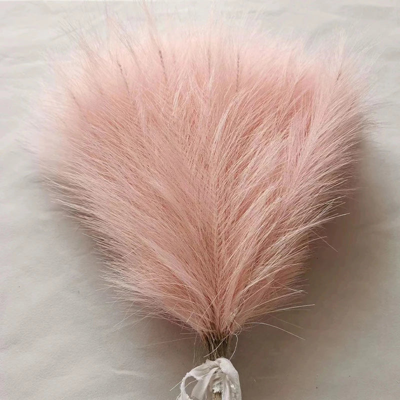 10pcs Artificial Pampas Grass Simulation Feather Wedding Props Reed Home Decor Supplies Table Colorful Pampas Grass 시뮬레이션 풀
