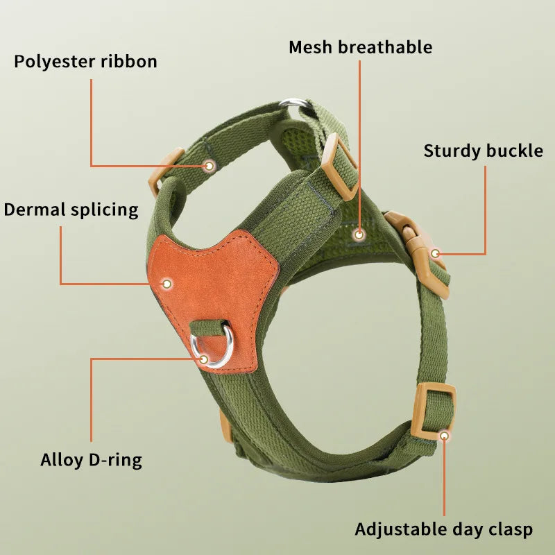 Explosion-proof and reflective pet chest strap vest-style dog chest strap anti-lost adjustable chest strap