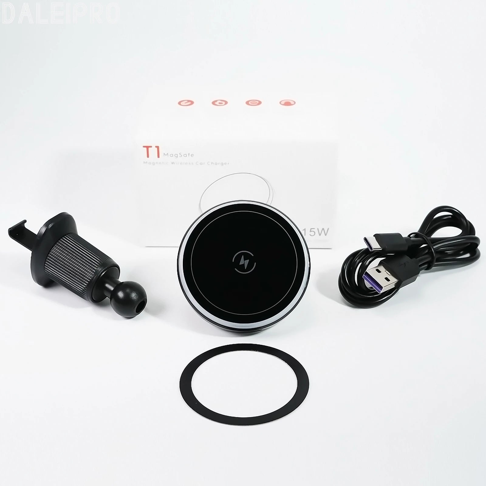 Double Car Phone Holder With Storage Box Base Magsafe Wireless Charger Phone Mount For Suzuki Jimny 2018-2024 2025 JB64 JB74