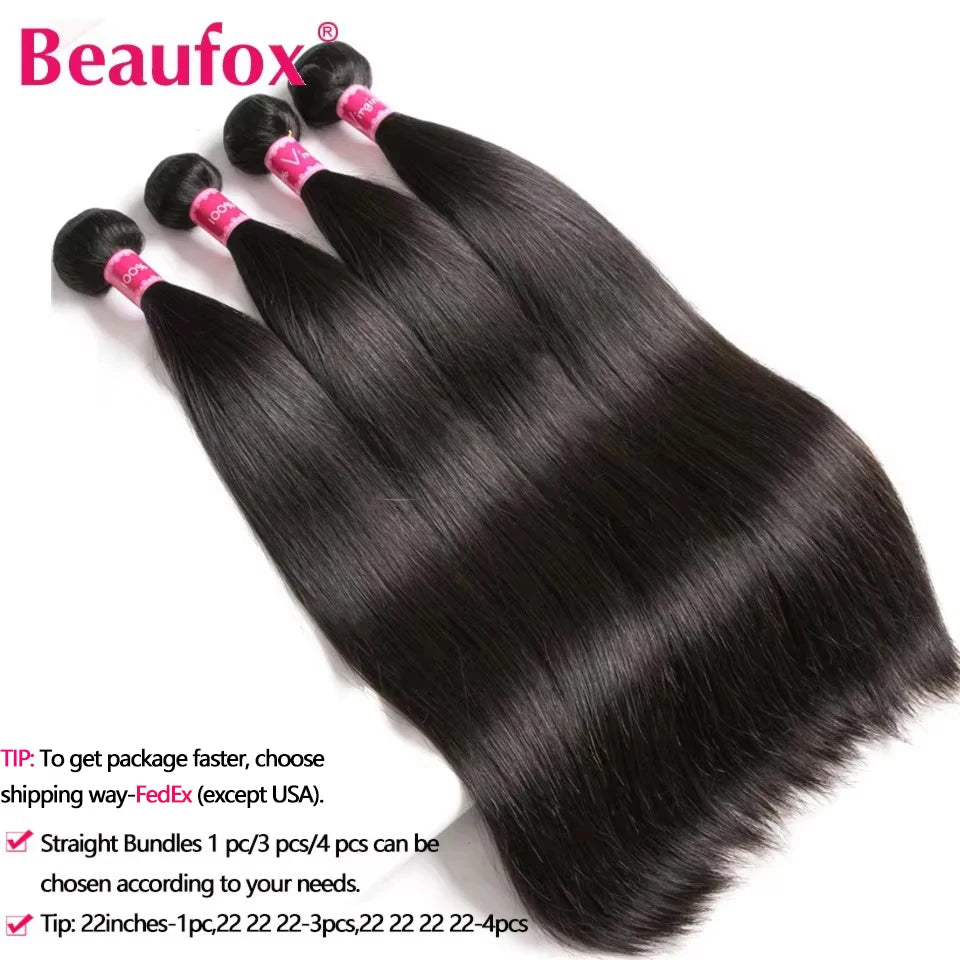 Beaufox Peruvian Hair Bundles Straight Human Hair Weave Bundles