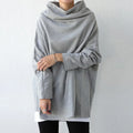 Missuoo Women's Black Turtleneck Oversized Blouse 2026 Summer Casual Loose Long Sleeve Asymmetric Hem T-shirt Top