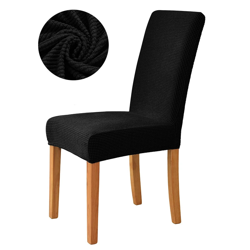 Elastic Dining Chair Cover Stretch Seat Slipcover Jacquard Spandex Protector Case for Kitchen Chair Seat Home Hotel Banquet