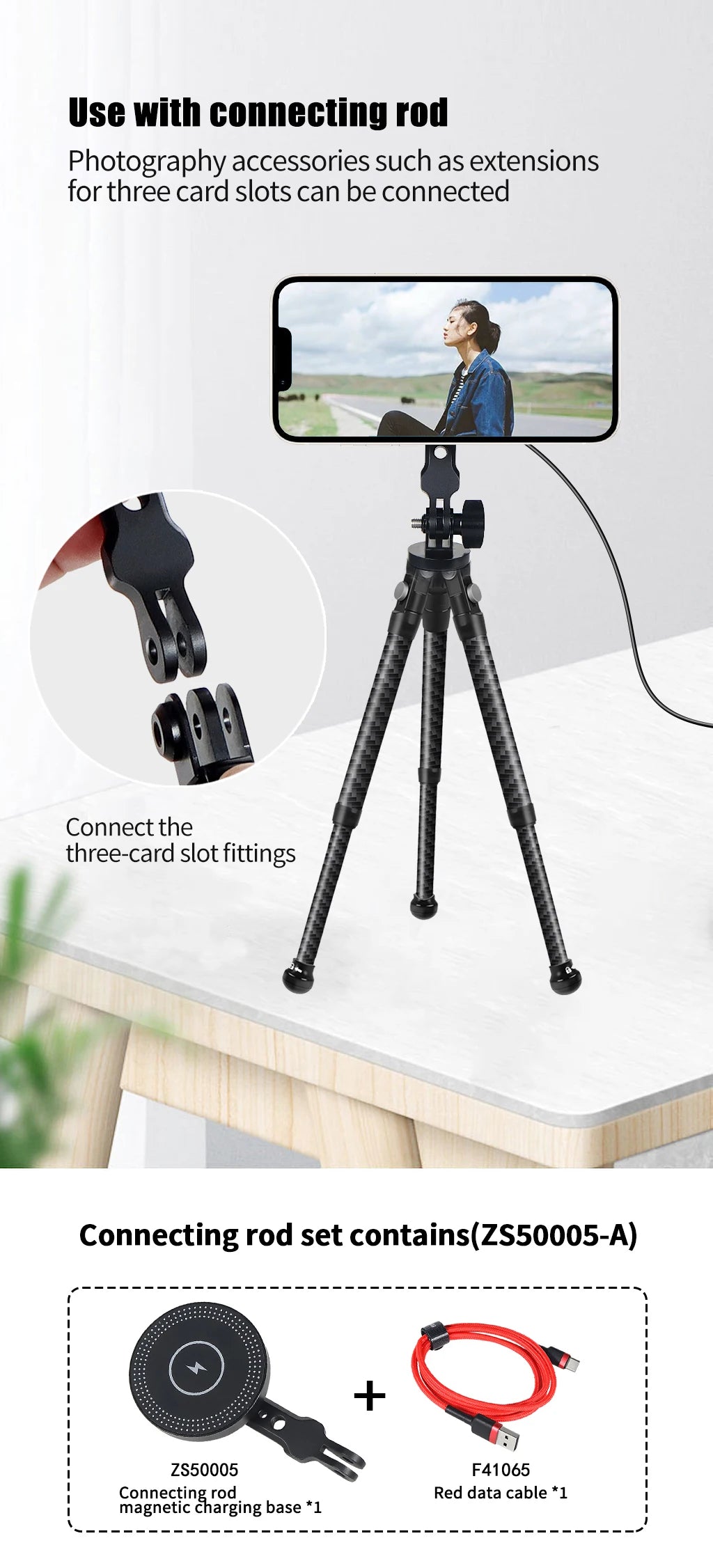 Mobile Phone Holder Stand Magnetic Wireless Charger 15W Tripod Adapter Mount Cold Shoe for Huawei Iphone Magnet Charging Station