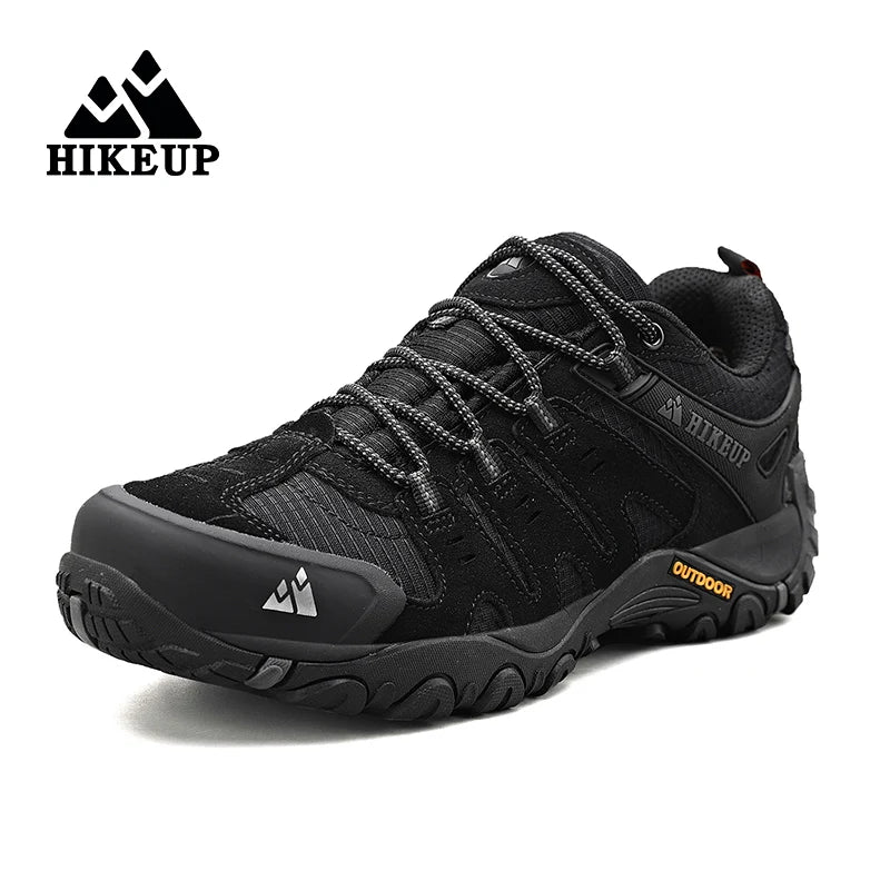 HIKEUP Men's Hiking Shoes Suede Leather Outdoor Shoes Wear-resistant