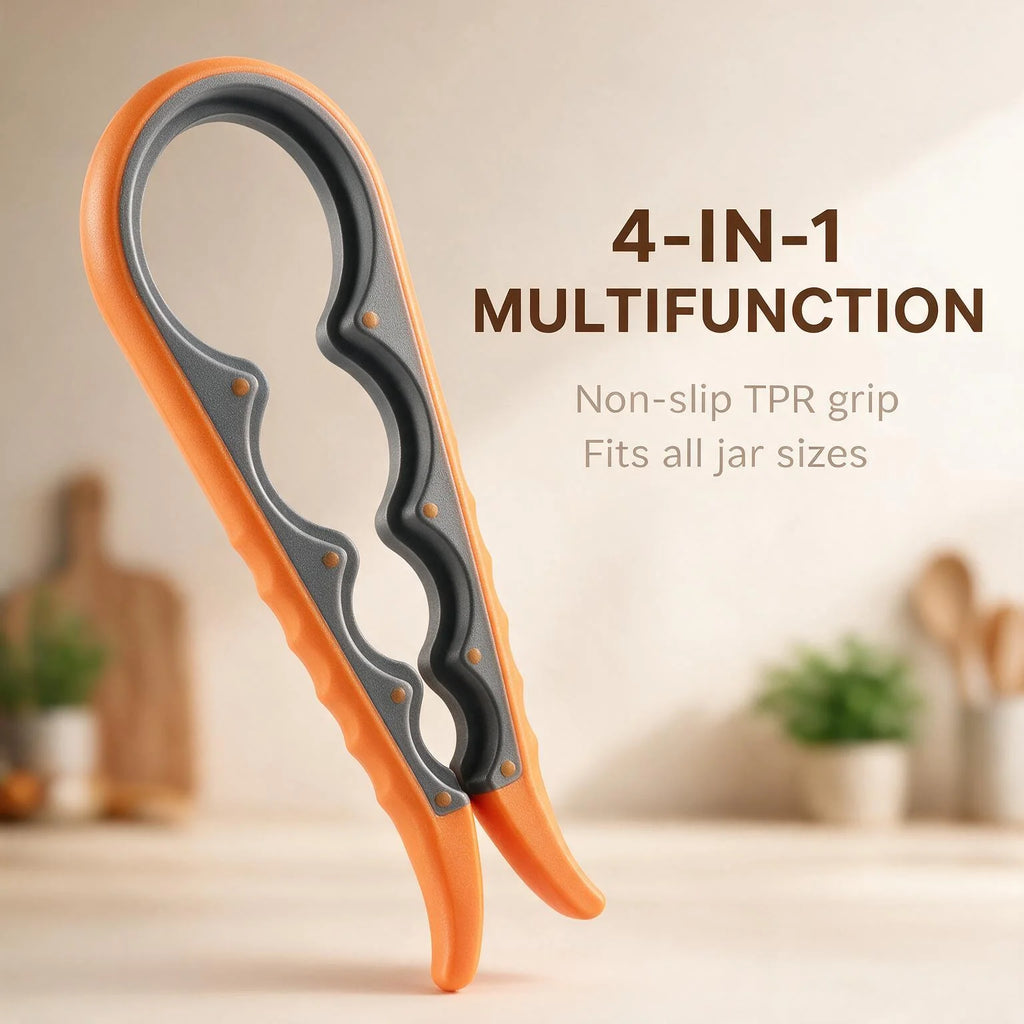 1 Pack Multifunctional Jar And Bottle Opener Non Slip Labor Saving Easy To Open Stubborn Lids Portable Durable Easy To Clean For Daily Kitchen Cooking Household Users Cooking Enthusiasts Manual Lid Remover Simple Twist Cap Ga