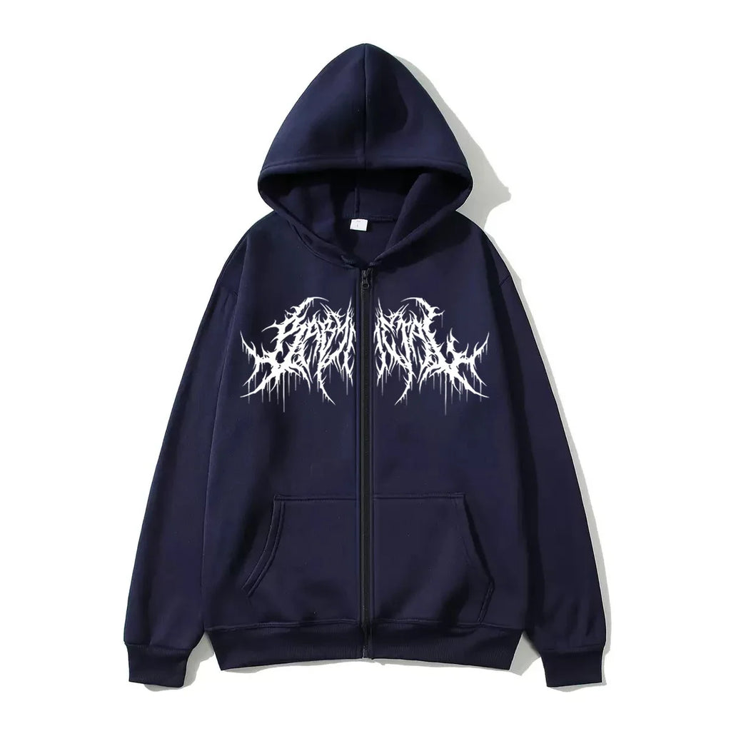 Y2K Zip-Up Hoodie Gothic