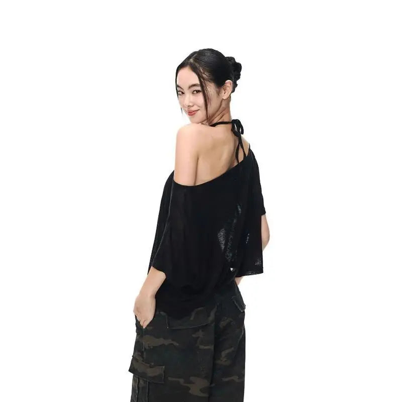 Kimutomo T Shirts Women Short Sleeve Loose Vintage Grunge Gothic