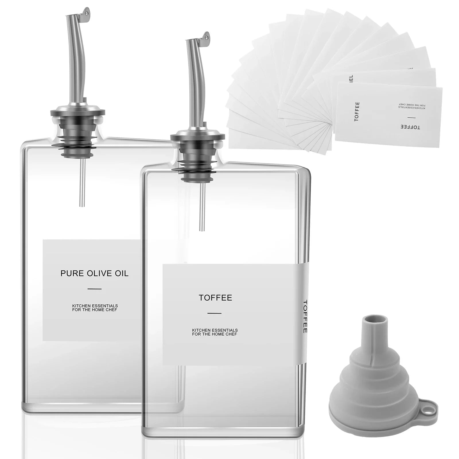 2Pcs Glass Olive Oil Dispenser Bottle 350ML Seasoning Vinegar Bottle Condiment Container Cooking Oil Dispenser Kitchen Supplies