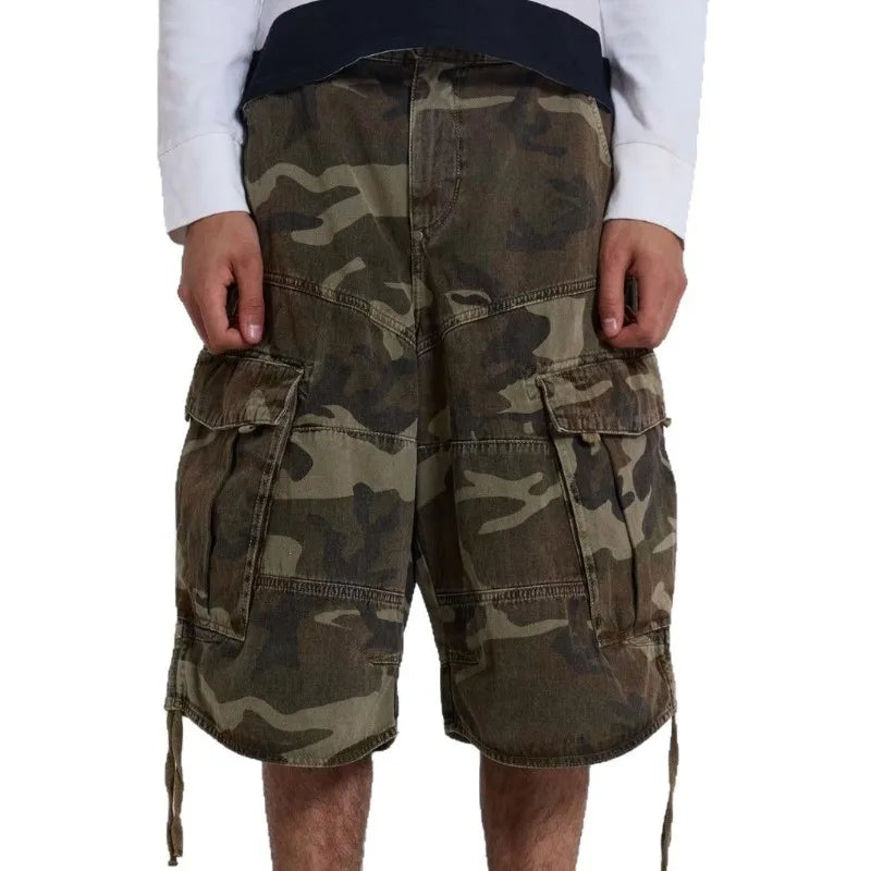 Deeptown Y2K Camouflage Cargo Jorts Women Man Baggy Hip Hop Style