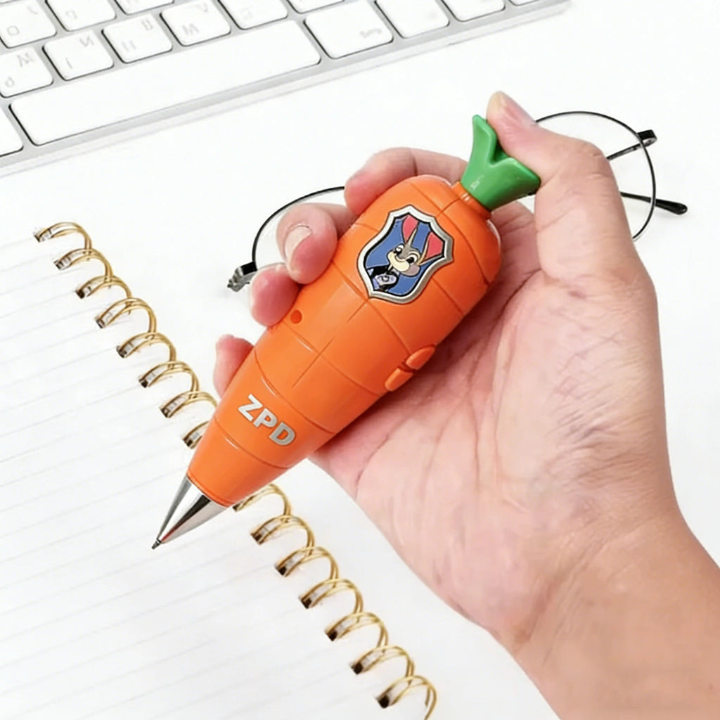 Zootopia 2 Carrot Recorder Pen | Judy & Nick Style for Kids | 60s Mini Recorder | 2-in-1 Gel Pen Stationery