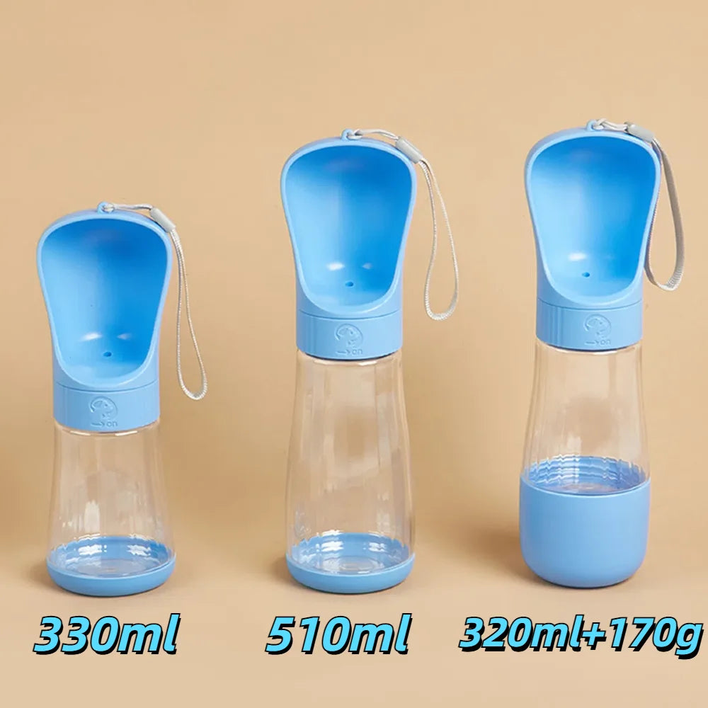 2In1 Portable Dog Water Bottle With Food Container For Small Large Dogs Cat Pet Outdoor Drinking Bowl Golden Retriever Supplies