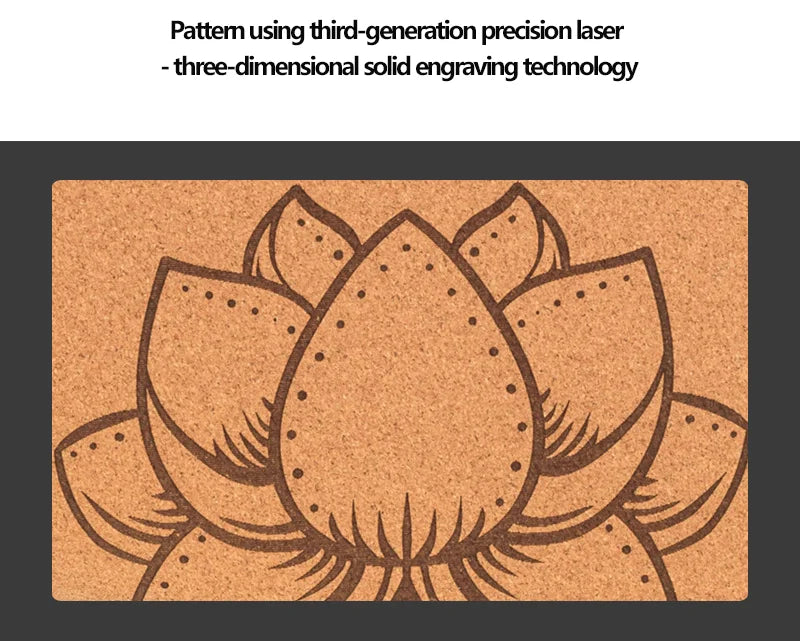 68cm Cork Natural Rubber Mat 5mmThickened Meditation Cushion Sitting Cushion Round Flat Yoga Mat Sweat-absorbent Breathable