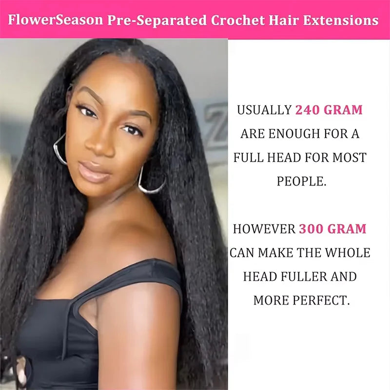 12A Knotless Pre Separated Kinky Straight Feather Crochet Human
