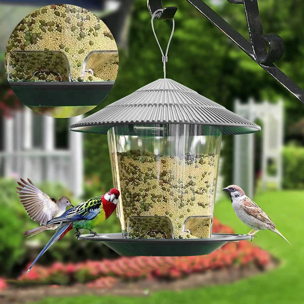 Garden Gazebo Hanging Wild Bird Feeder Outdoor Container With