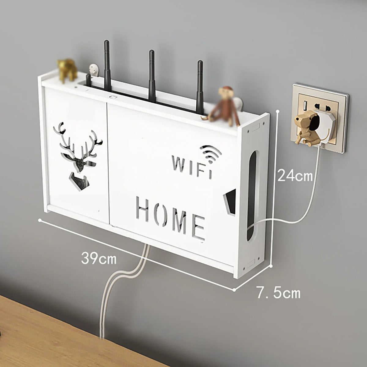 Punch-free Double Layers Wall Shelf TV set-top Box Rack Living Room Router Wall Hanging Storage Box Wireless Wifi Router Shelf