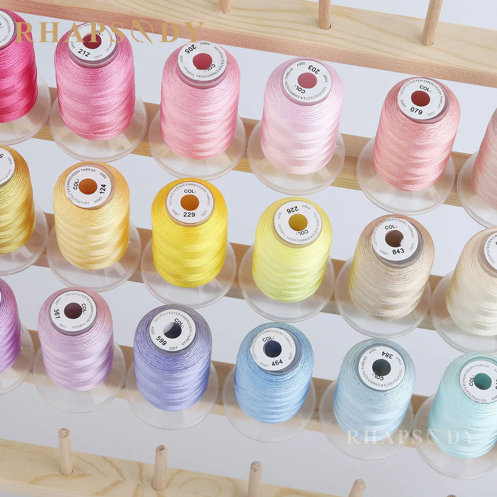 Rhapsody 40WT Polyester Embroidery Machine Thread 550Y 60 Colors Brother Babylock Janome Singer Pfaff Husqvarna Bernina Sewing