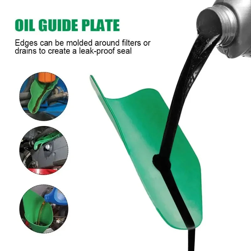 Flexible Draining Tool Foldable Car Funnel Oil Guide Plate