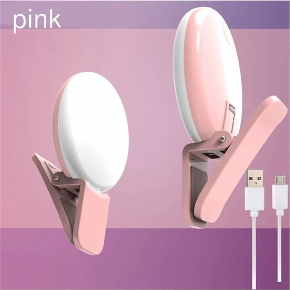 Portable LED Lamp Phone Live Video Beauty Light Universal Mobile Phone Selfie Fill Light USB Charge Photography Clip Ring Light