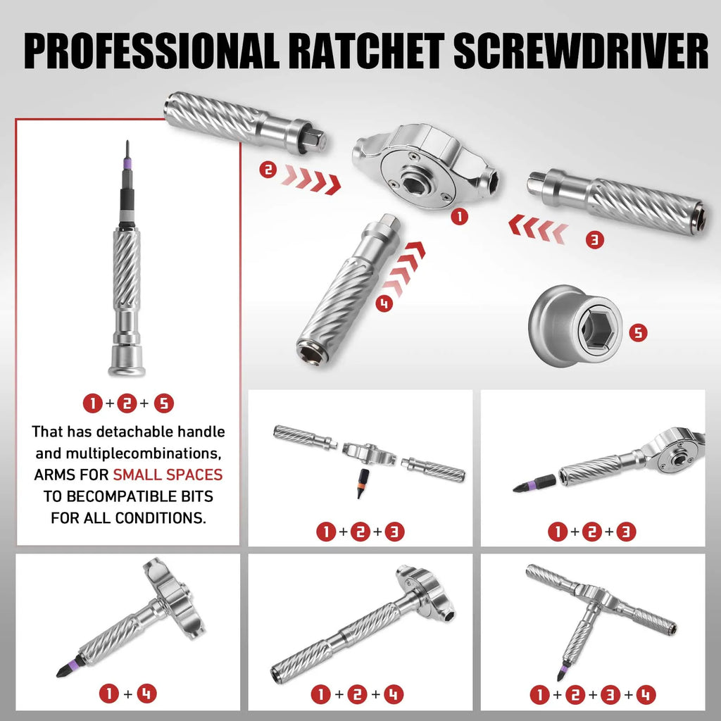 VMAN 66in1 Multifunction Ratchet Screwdriver Set Multi Magnetic